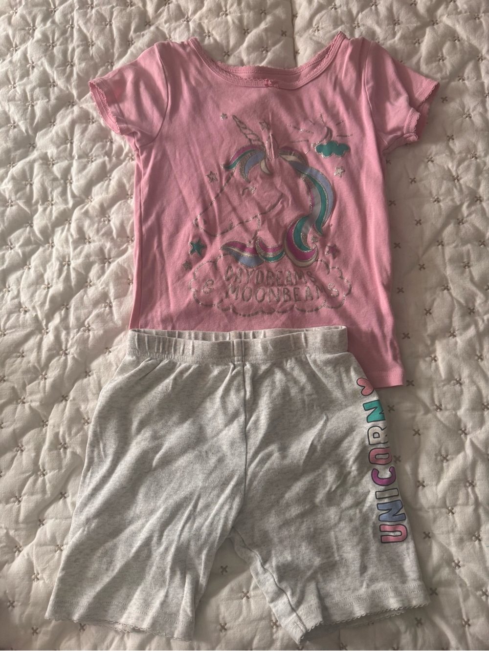 Carter's Pink Unicorn Short Sleeve Pajama Set